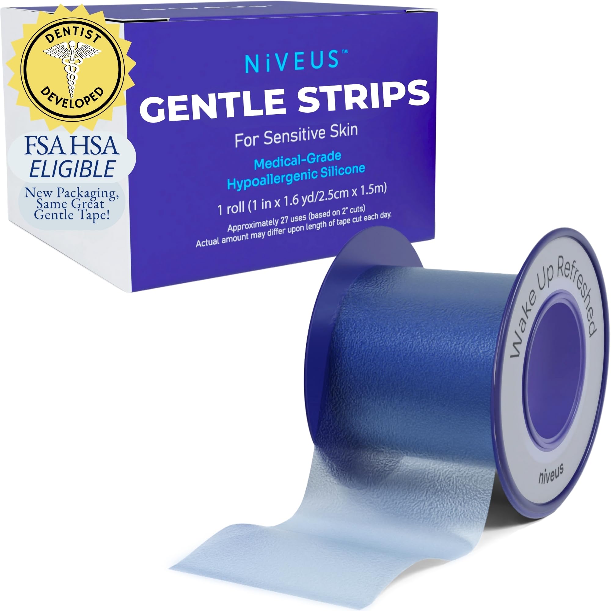 Cinta Niveus Silicona suave azul en rollo para uso cómodo