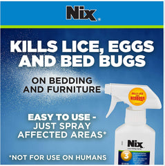 Nix easy to use spray application on bedding and furniture