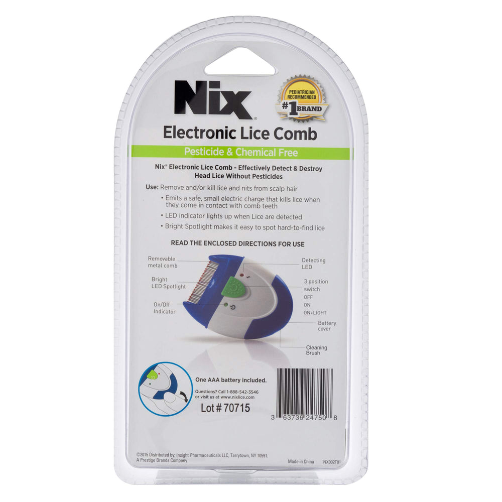 Nix Electronic Lice Comb features child-friendly design for home use.