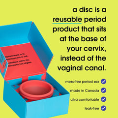 Nixit disc shows 70 ml capacity for longer protection throughout the day.