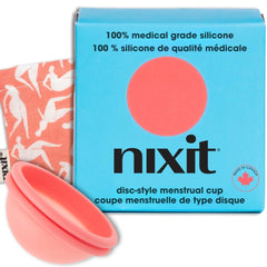 Nixit menstrual disc close-up in soft medical-grade silicone for all-day comfort.