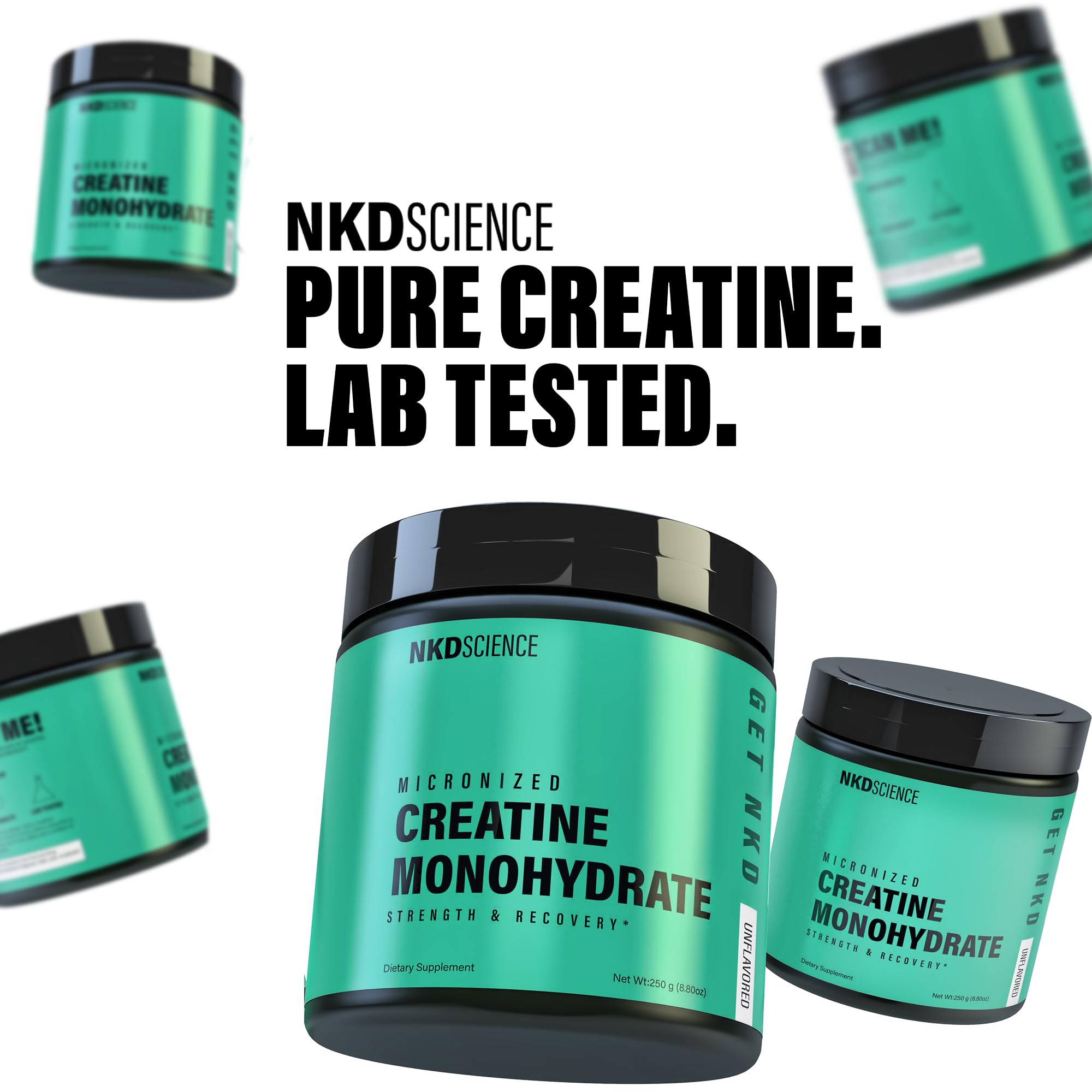 NKDScience Creatine Monohydrate powder micronized texture closeup for smooth mixing