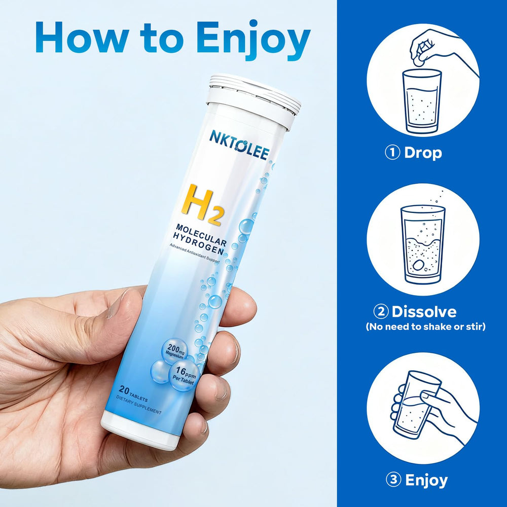 NKTOLEE tablet dissolving in a bottle for on-the-go hydration