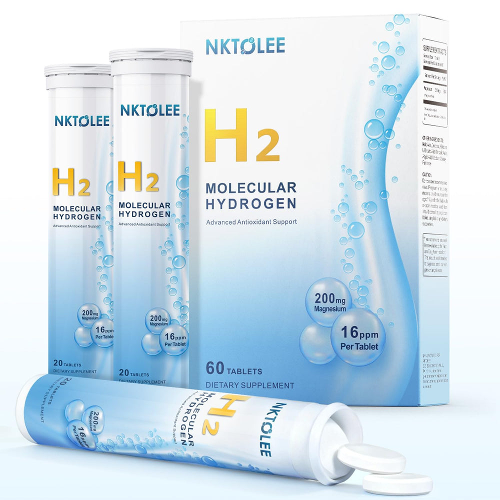NKTOLEE hydrogen tablets dissolving in water for quick hydration