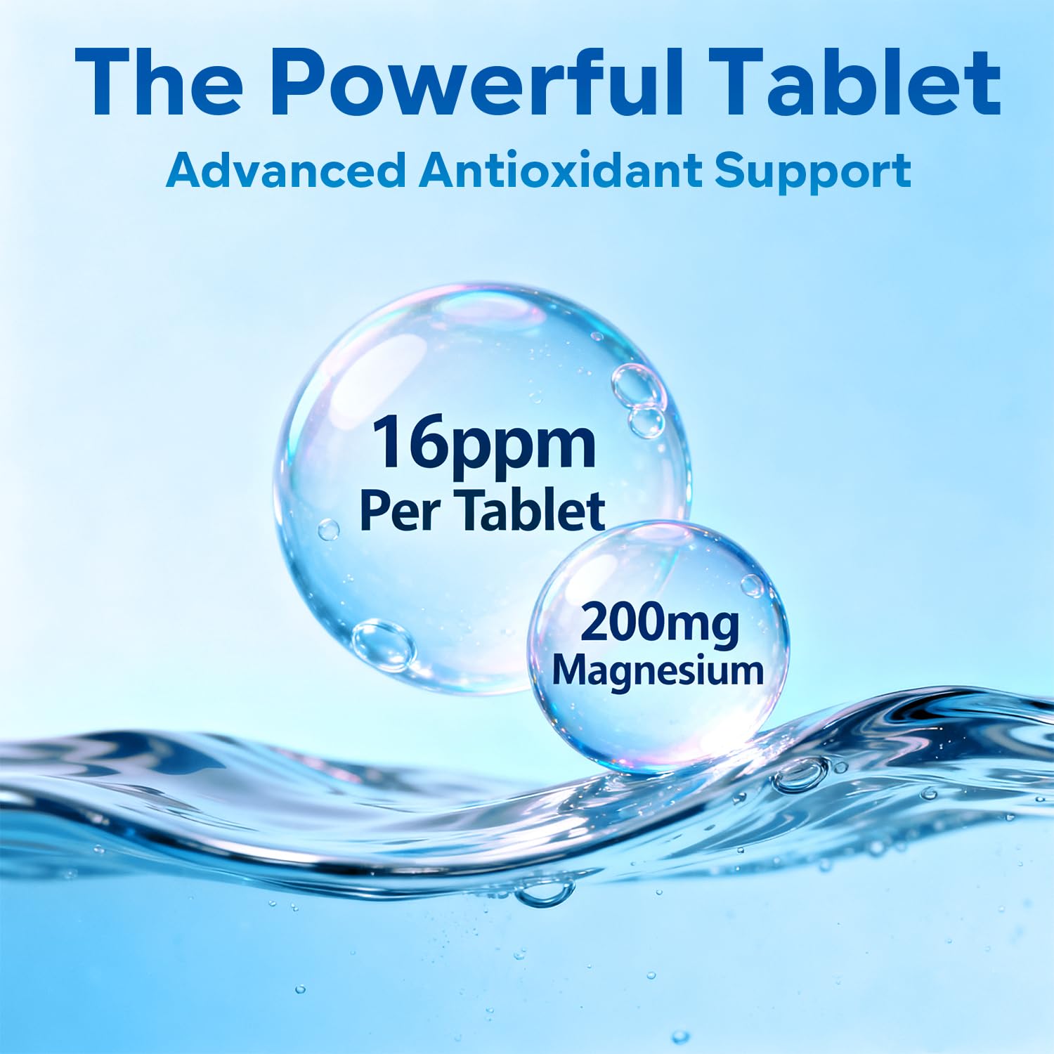 NKTOLEE hydrogen tablets releasing 16 PPM in water