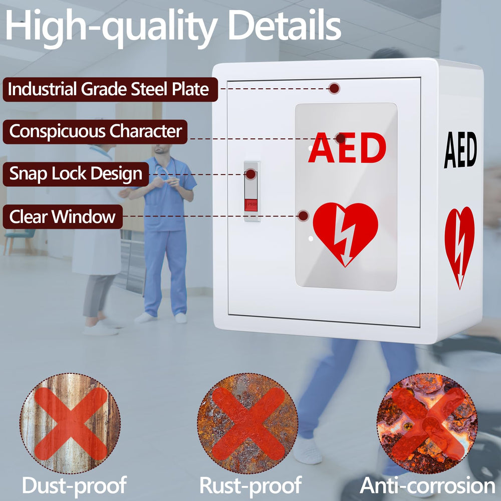 NLShan clear window design enables quick AED checks and identification