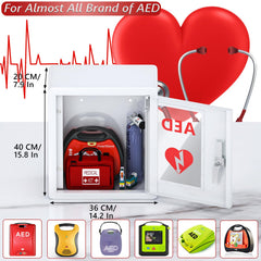 NLShan AED cabinet snap lock close-up emphasizes quick emergency access