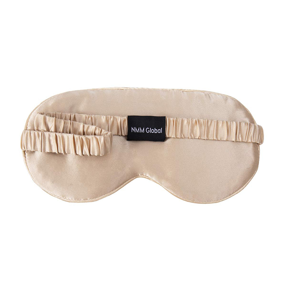 NMM Global mulberry silk sleep mask champagne close-up fabric texture