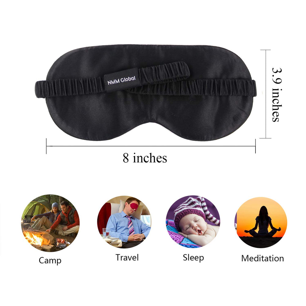 NMM Global mulberry silk sleep mask size M 8x3.9 inches comfortable wear