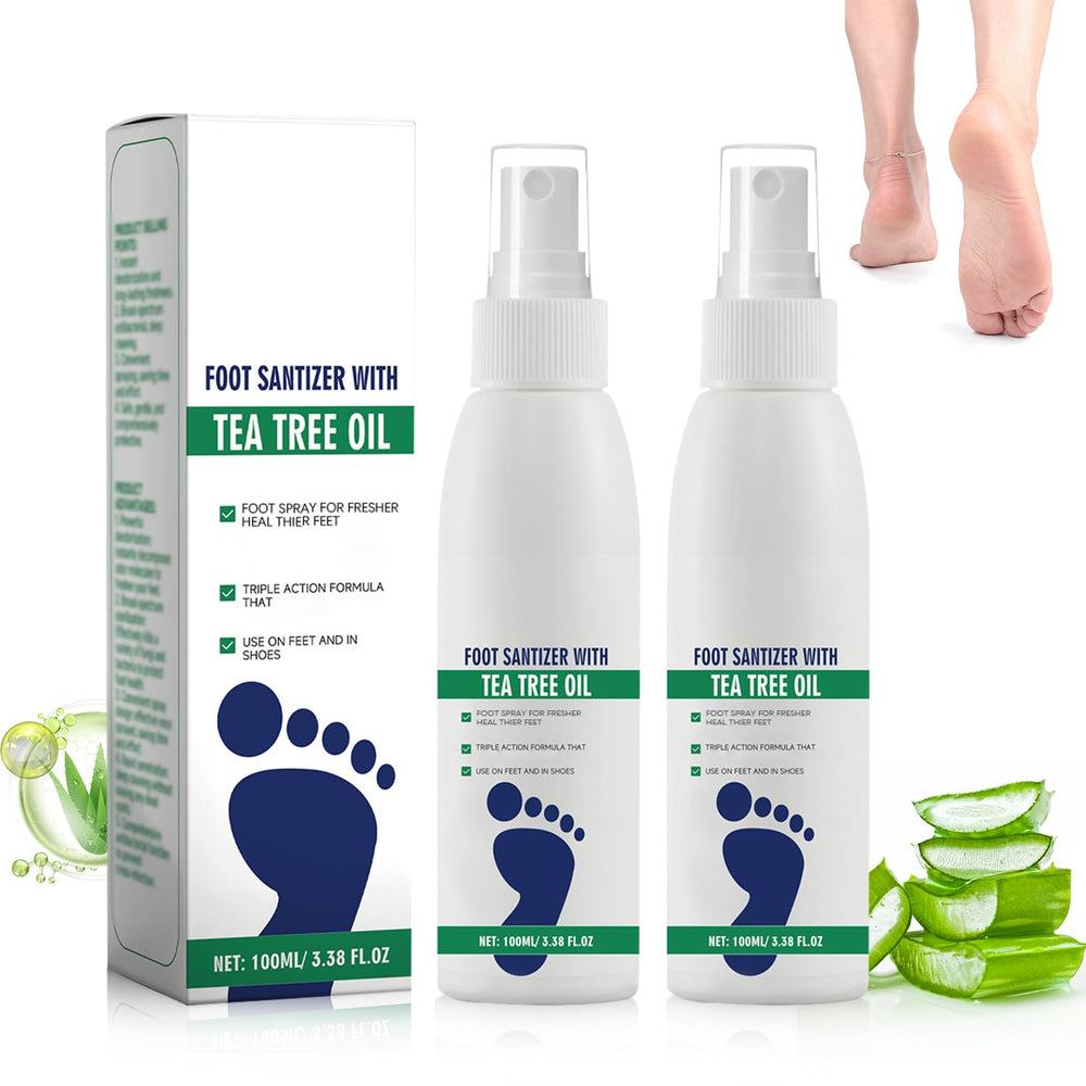 Nmoiat Tea Tree Foot Spray application for quick refreshment and odor control.