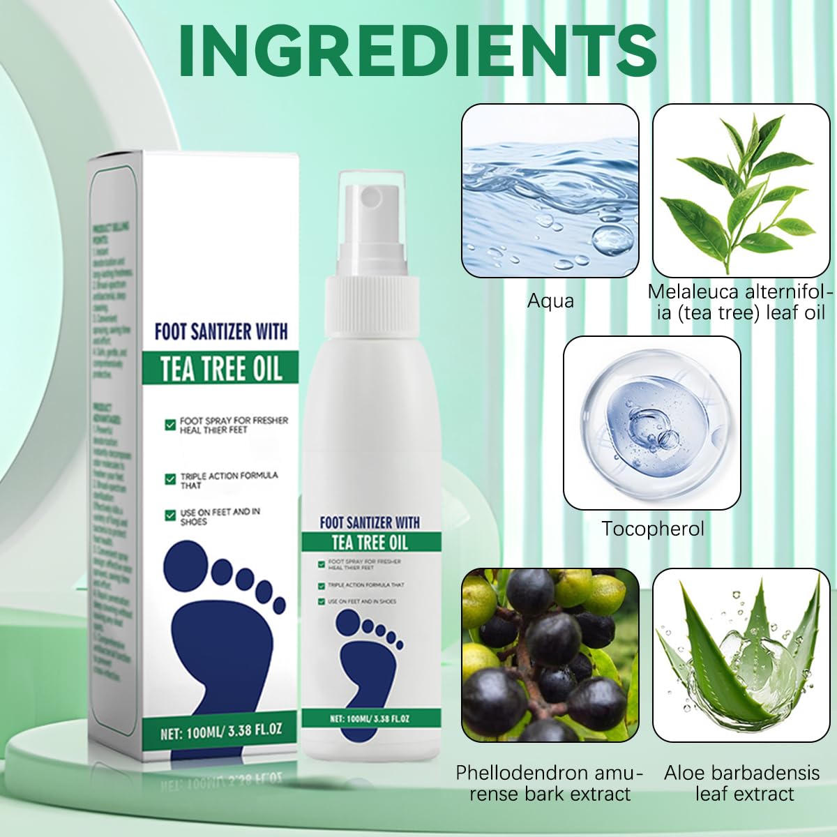 Nmoiat Tea Tree Foot Spray on socks for a fresh, comfortable feel all day.