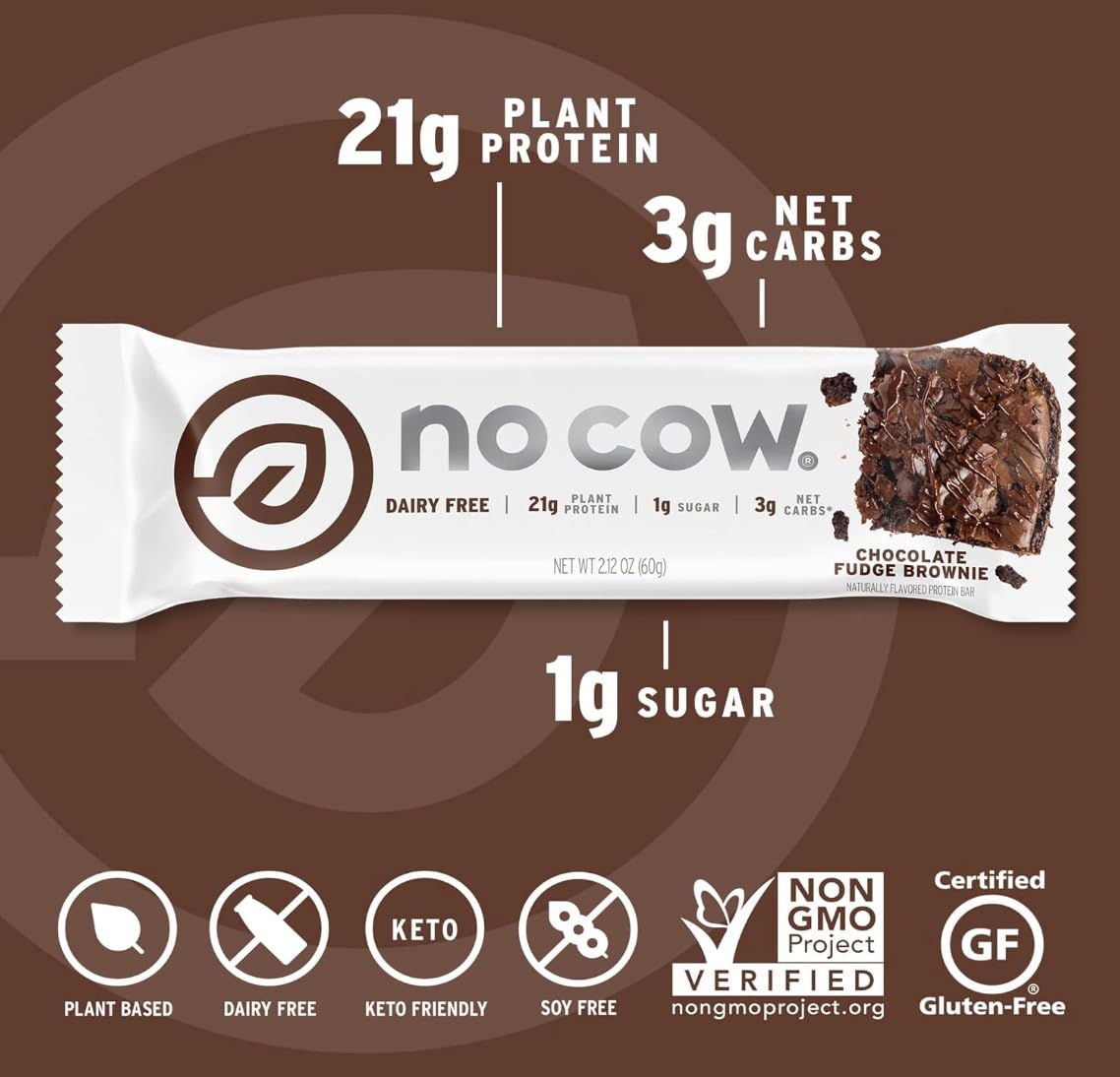 No Cow gluten-free and dairy-free bar for keto-friendly, allergen-conscious snacking