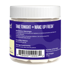 Capsules in hand showing portable evening ritual with No Days Wasted