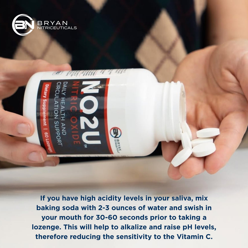 NO2U Bryan Nitraceuticals back label detail includes vegan, gluten-free notes.