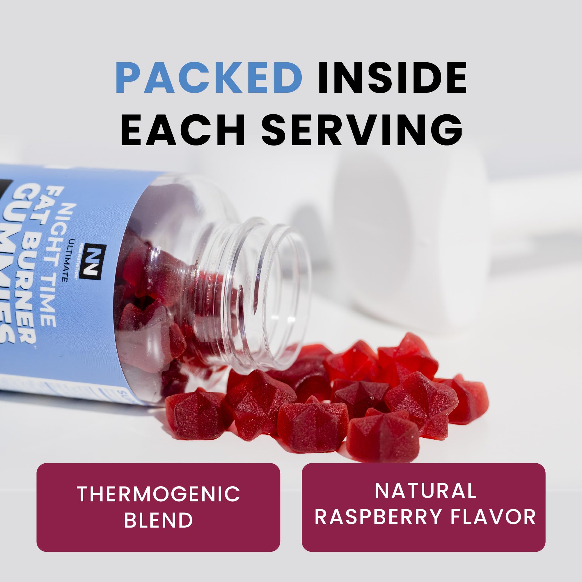Nobi Nutrition Night Time Fat Burner packaging shows GMP badge reinforcing quality and safety
