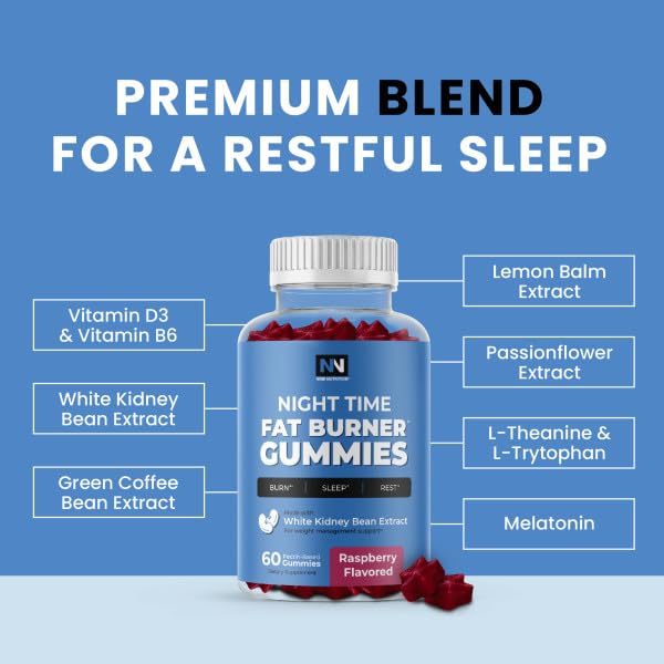Nobi Nutrition Night Time Fat Burner packaging with ingredient icons hints at metabolic support