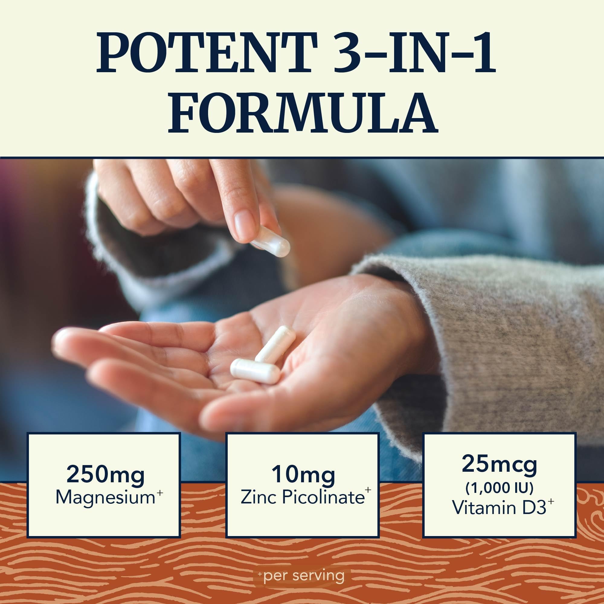 Nobi Nutrition 260 mg formula bottle label highlights minerals and D3.
