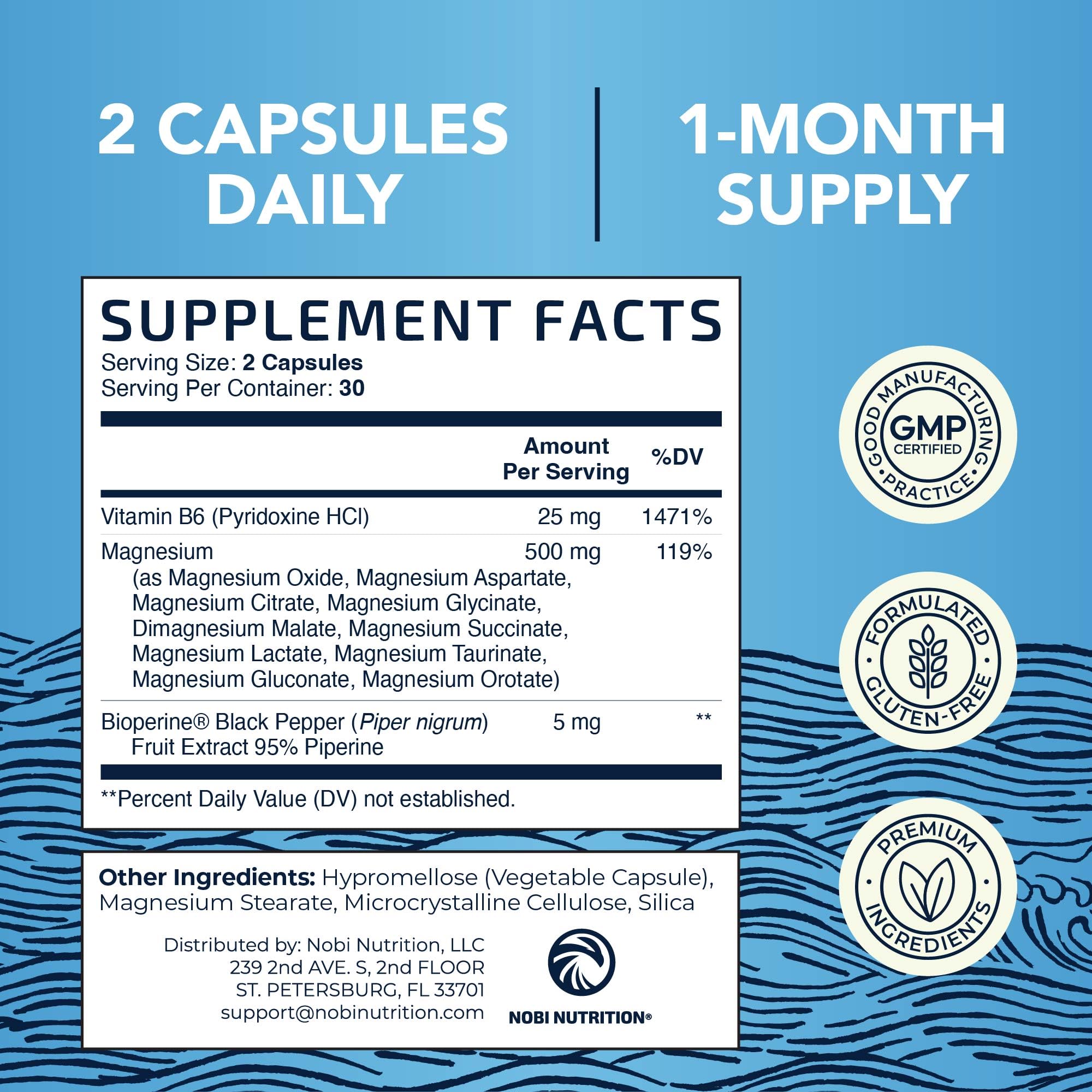 Nobi Nutrition bottle with BioPerine label for enhanced absorption