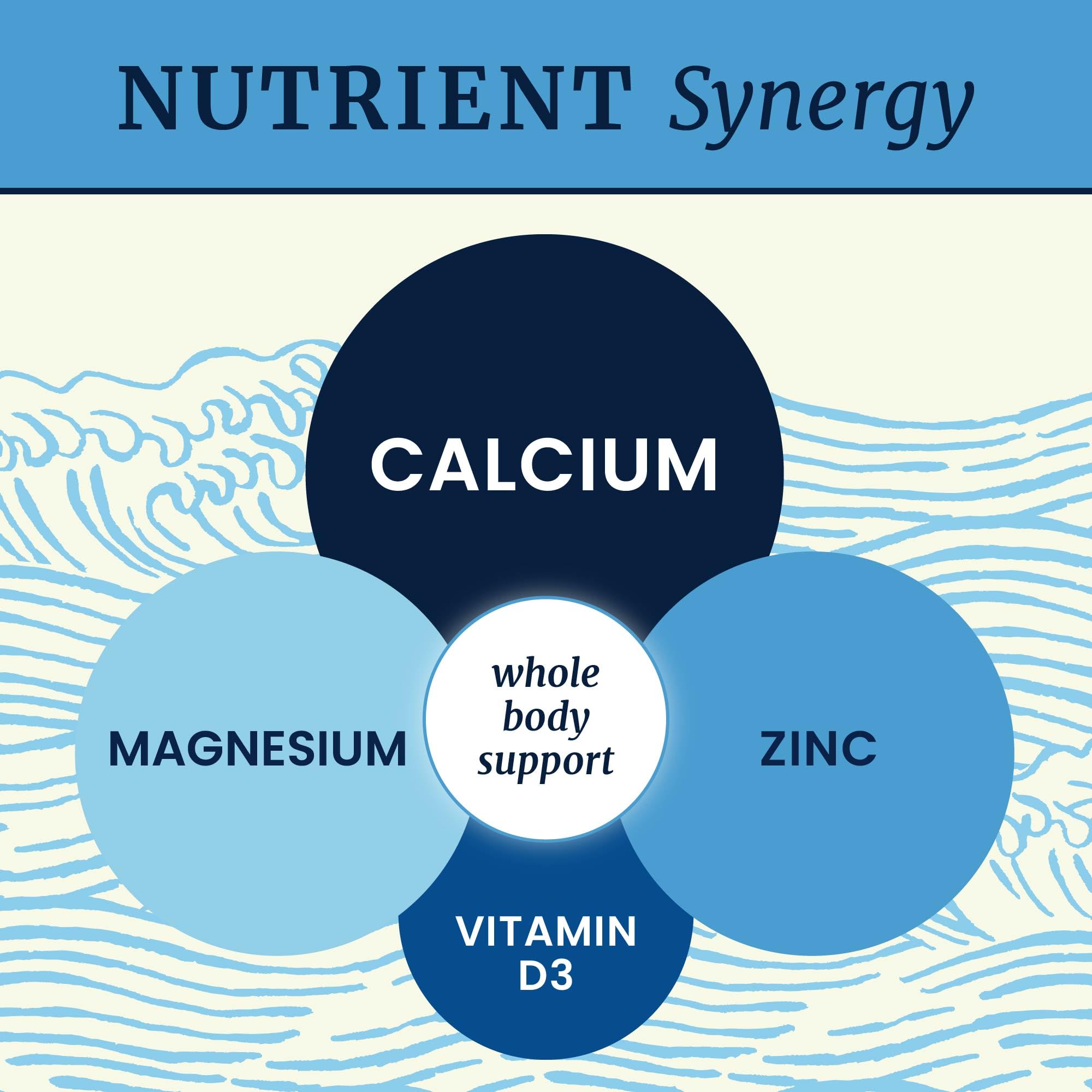Nobi Nutrition calcium magnesium zinc d3 tablets close-up