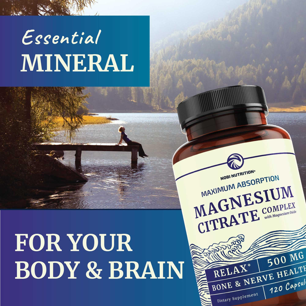 Digestive support scene with Nobi magnesium citrate aiding regularity