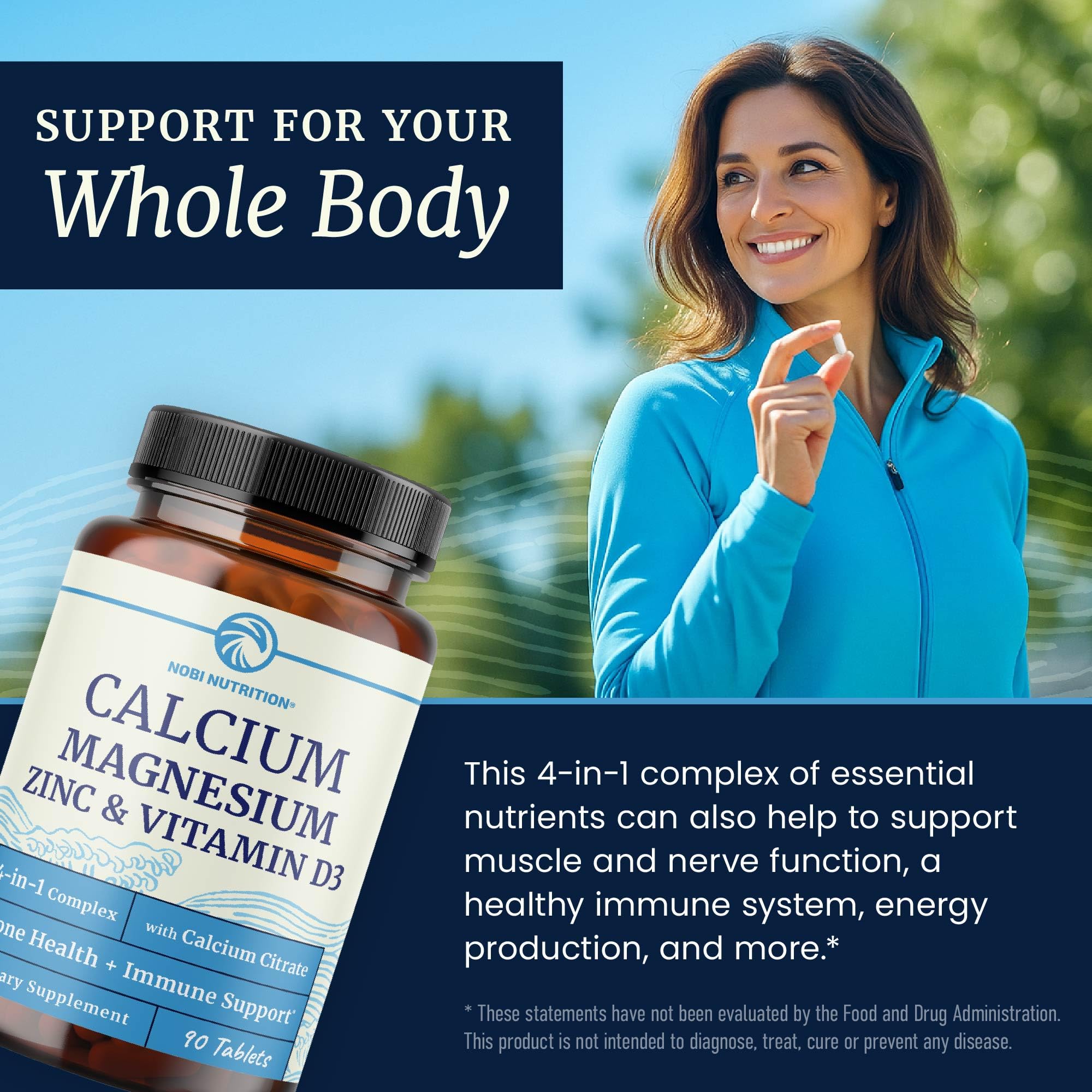 Nobi Nutrition magnesium citrate tablets close-up showing premium mineral blend