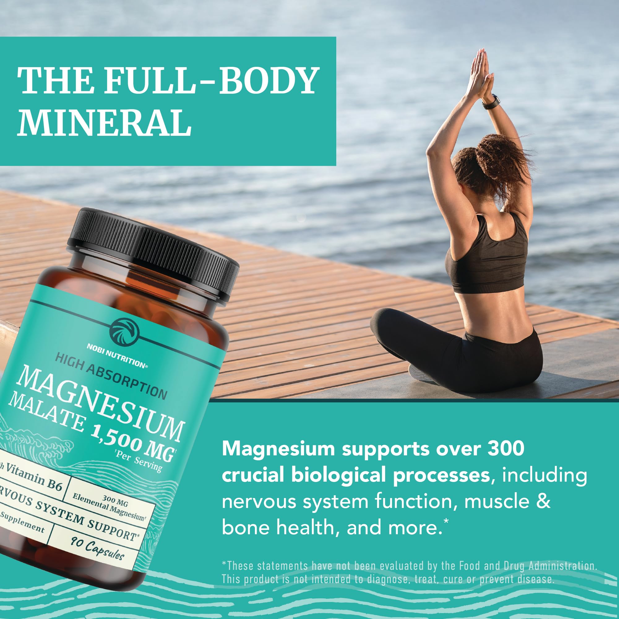 Nobi Nutrition Magnesium Malate 1500mg note about digestive-friendly formulation