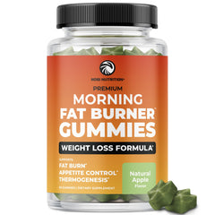 Nobi Nutrition Morning Fat Burner Gummies bottle on countertop supporting daytime metabolism