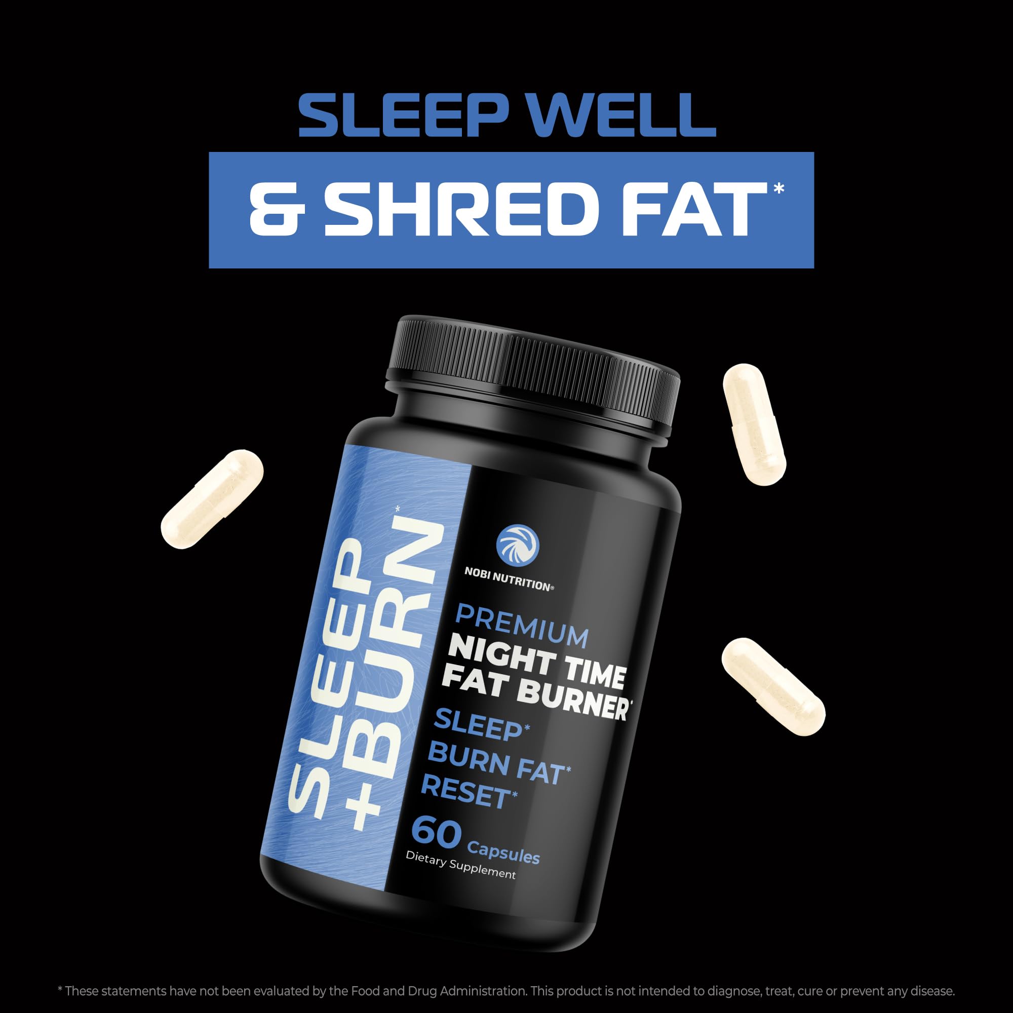 Nobi Night Time Fat Burner facility badge signals quality manufacturing.