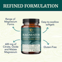 Nobi Nutrition Triple Magnesium Softgels label close-up showing citrate malate oxide blend