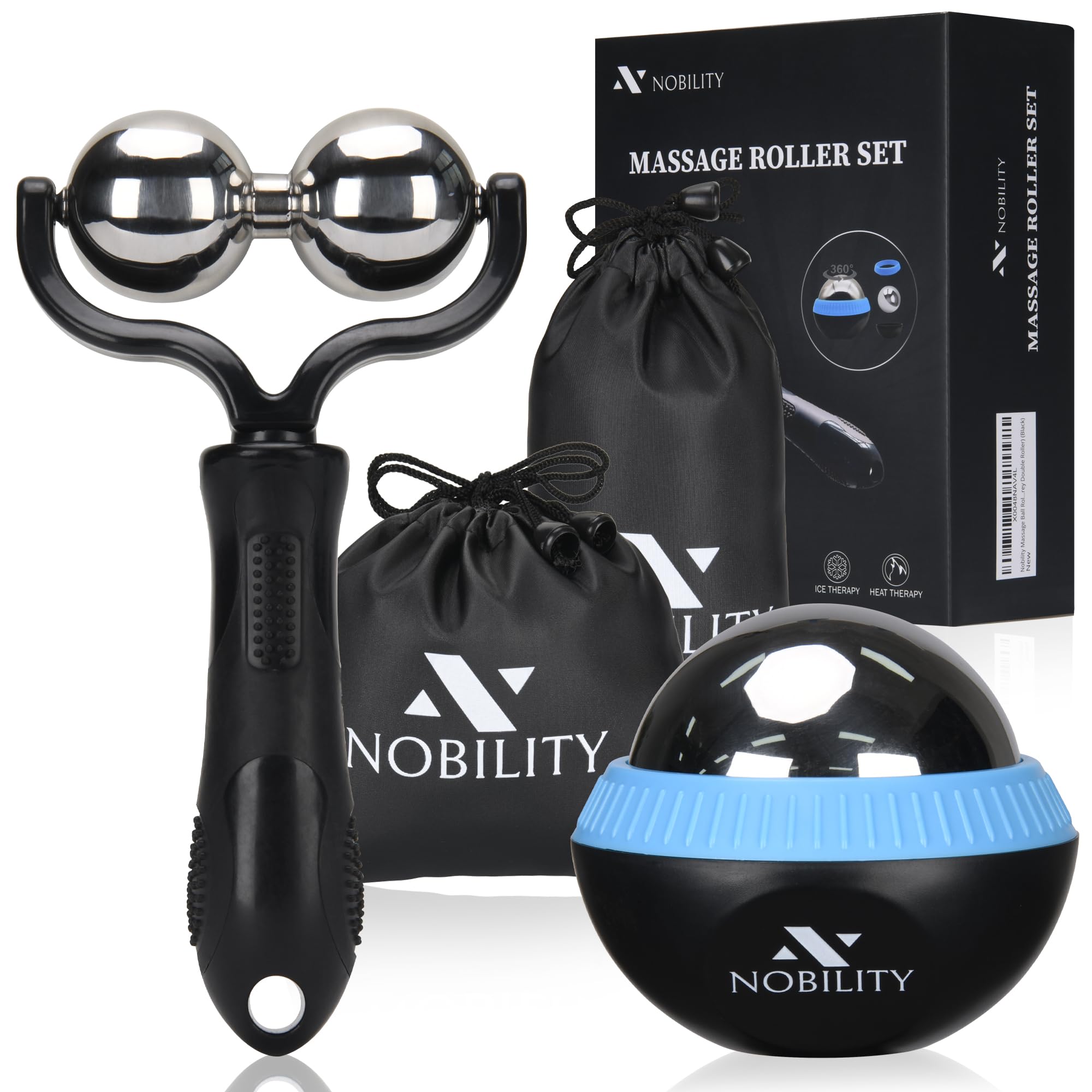 Nobility massage ball roller with ice-therapy focus for soothing deep tissue relief.