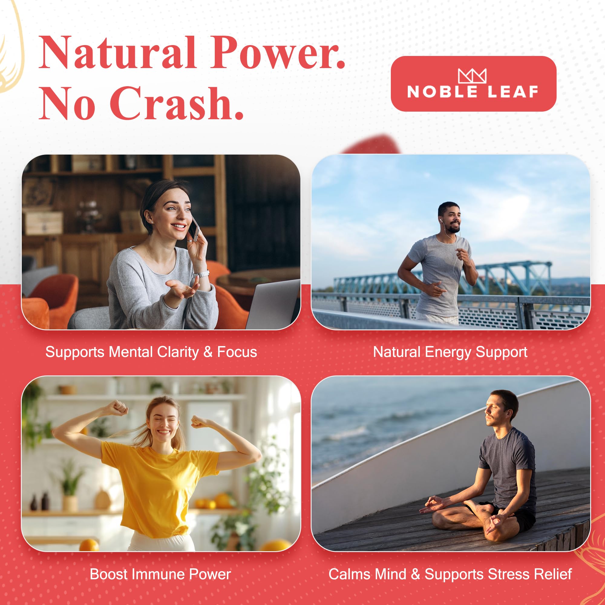 Noble Leaf B12 boost label closeup highlighting energy support.