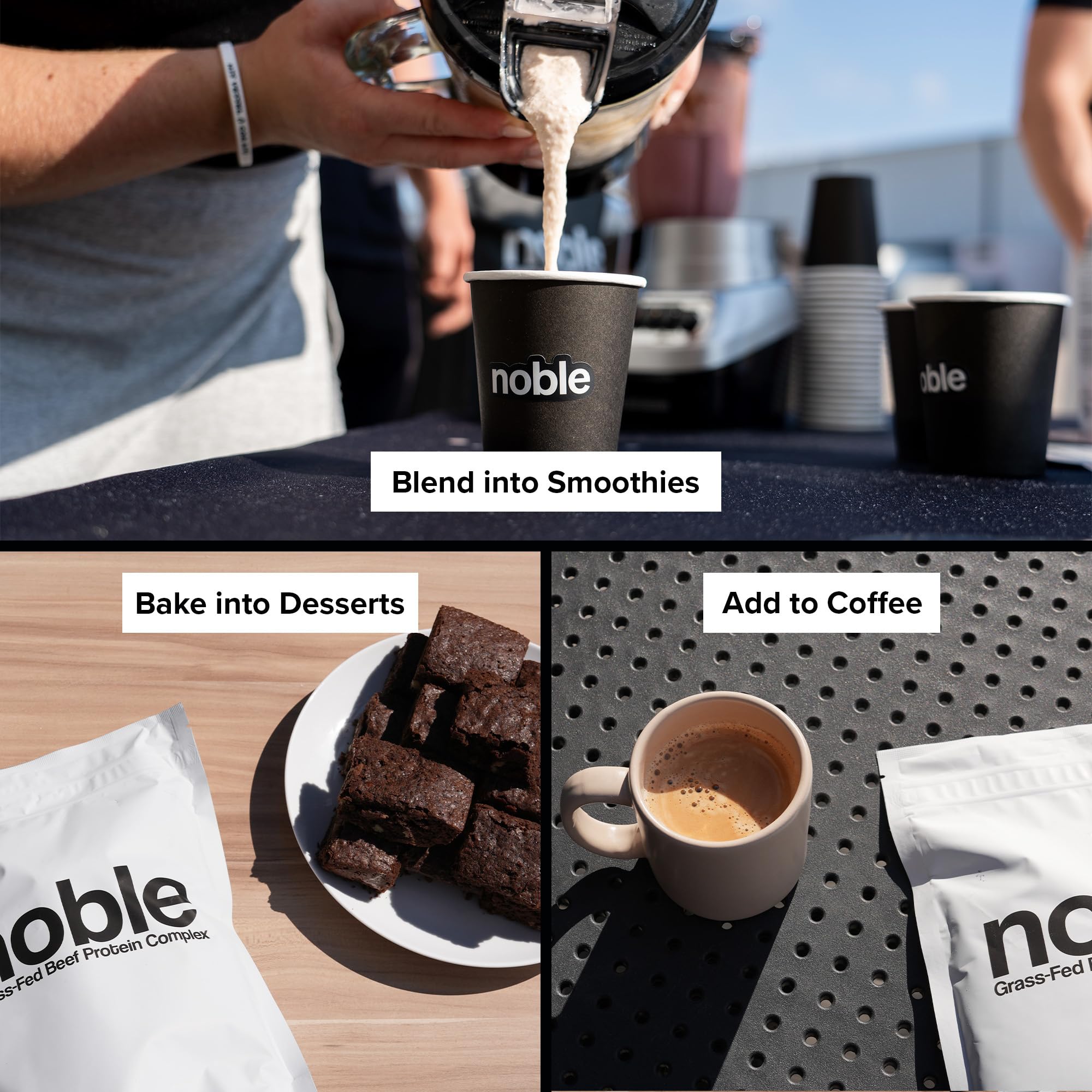 Noble Origins shake poured into glass showing smooth texture