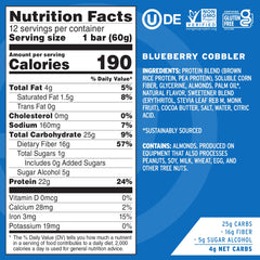 No Cow blueberry cobbler bar wrap showcases dairy-free, gluten-free indulgence.
