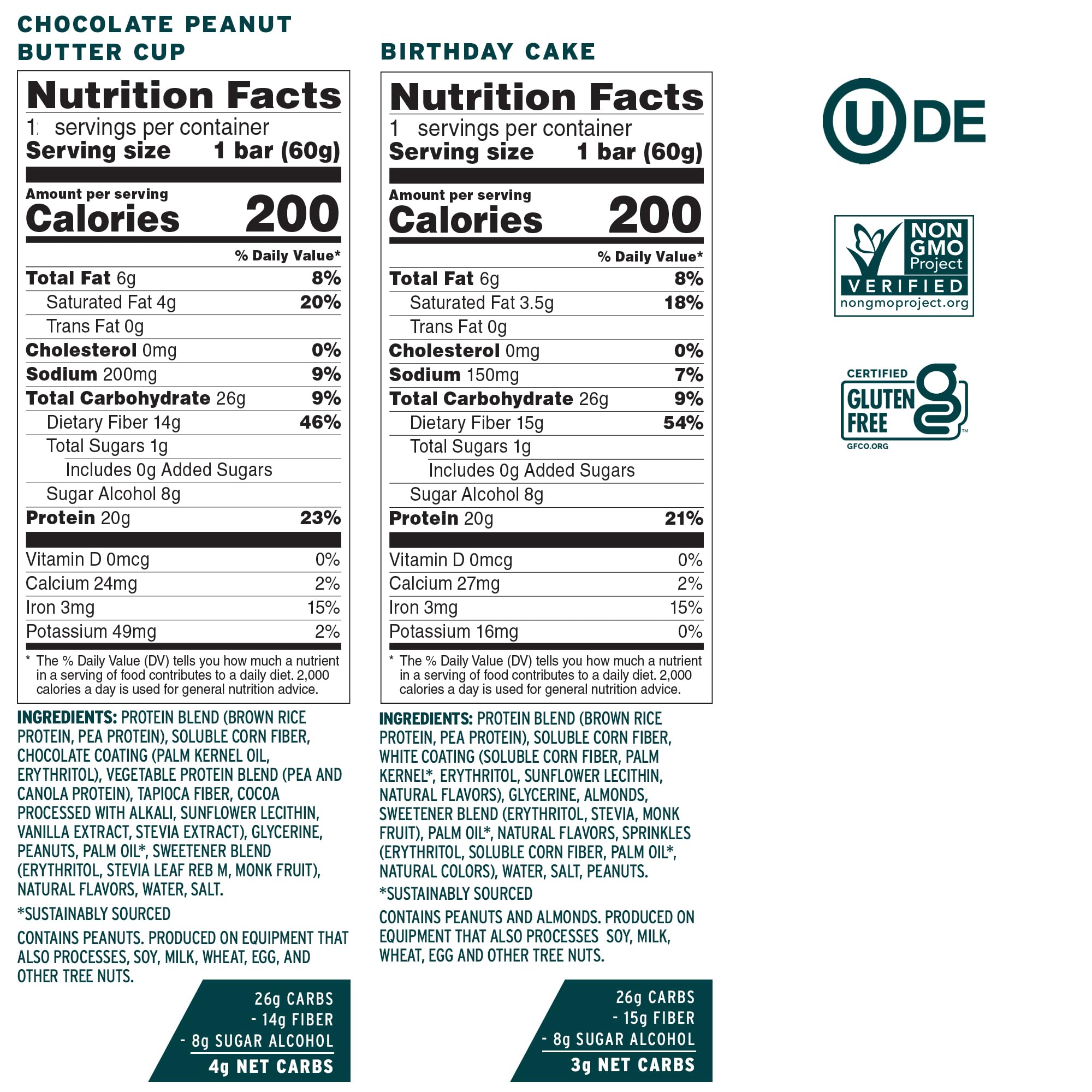 No Cow dipped bars chocolate drizzle close-up—dessert-like, protein-rich treat