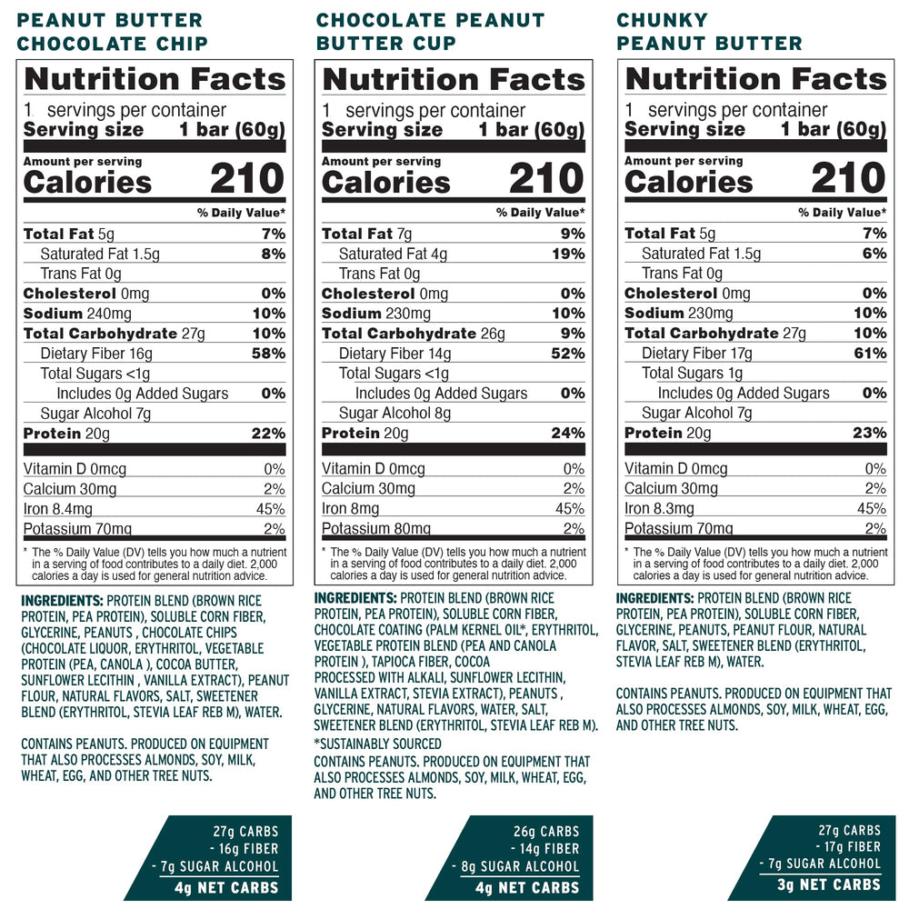 No Cow protein bar close-up highlighting creamy peanut butter flavor.