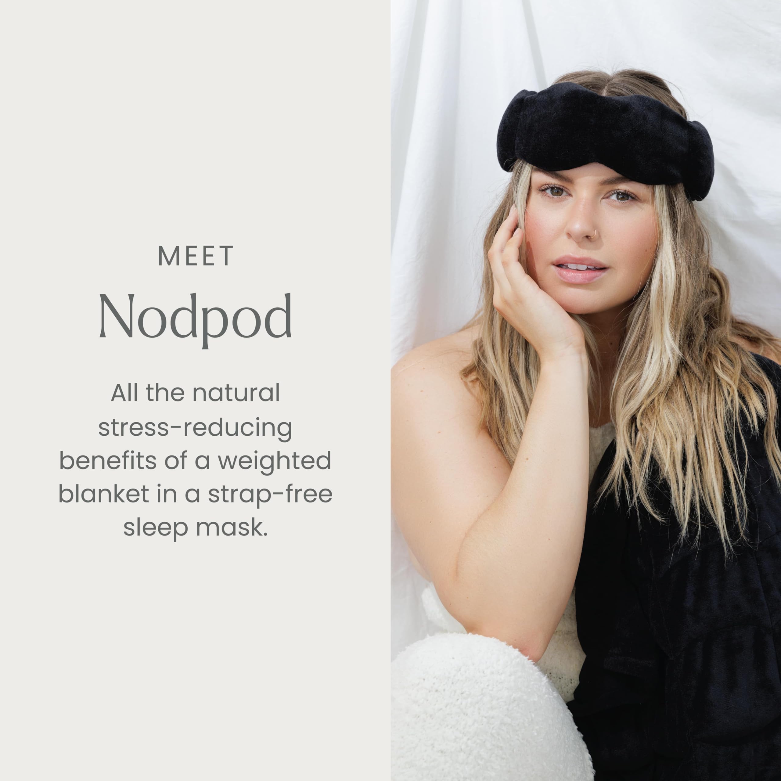 Nodpod four-pod design provides soothing even weight for head comfort
