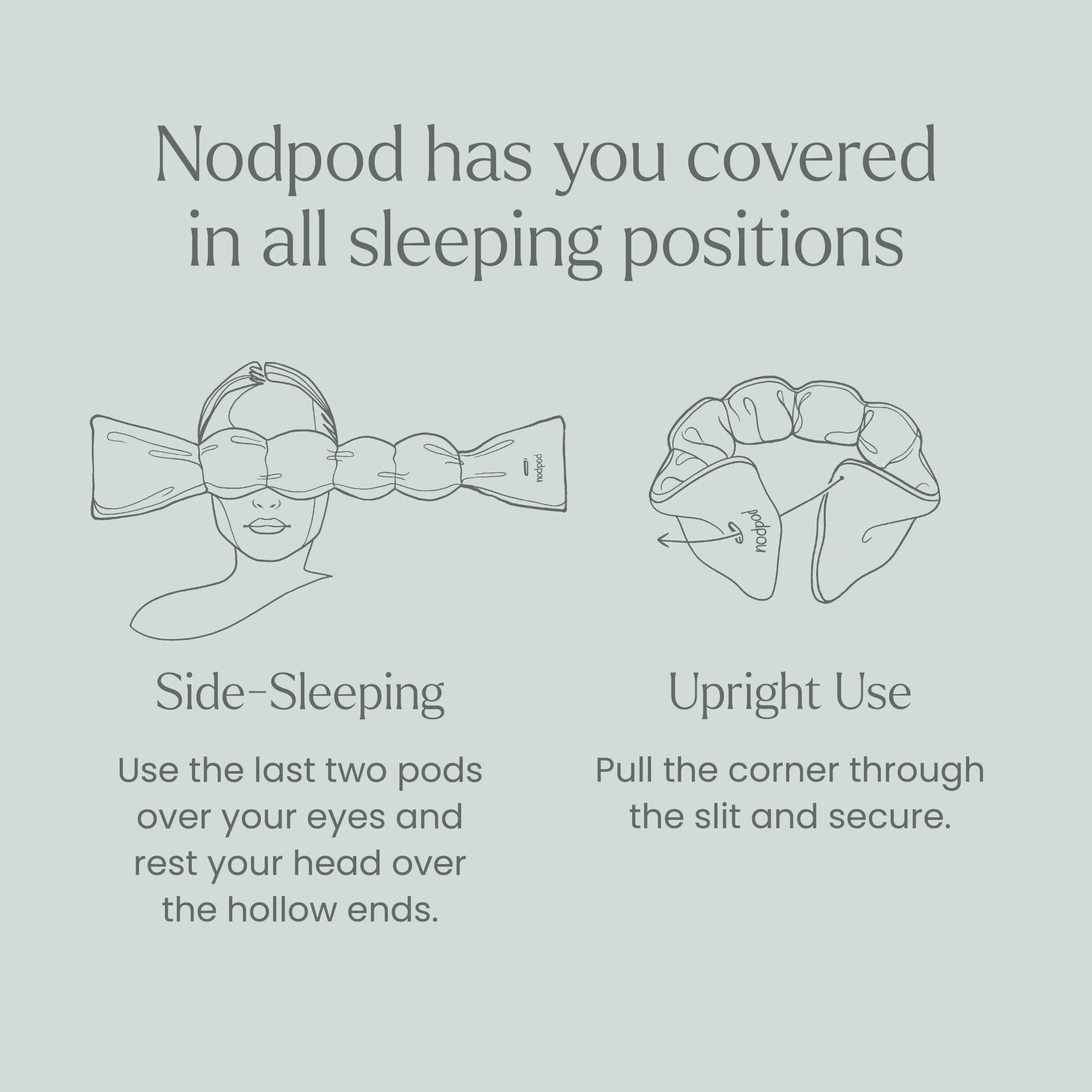 Nodpod freezer-friendly mask stays soft when cooled for extra relief.