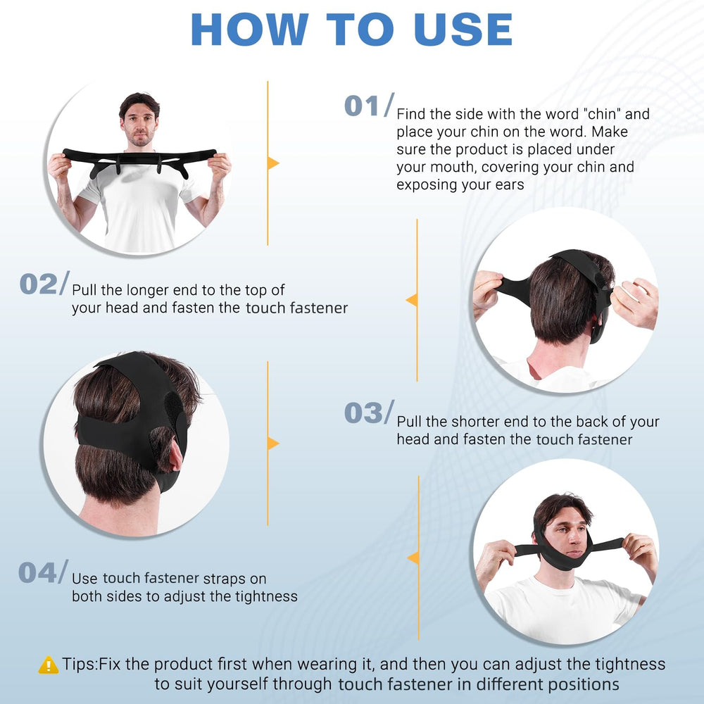 NOIKO chin-strap adjustment-guide simplifies setup with diagrams.