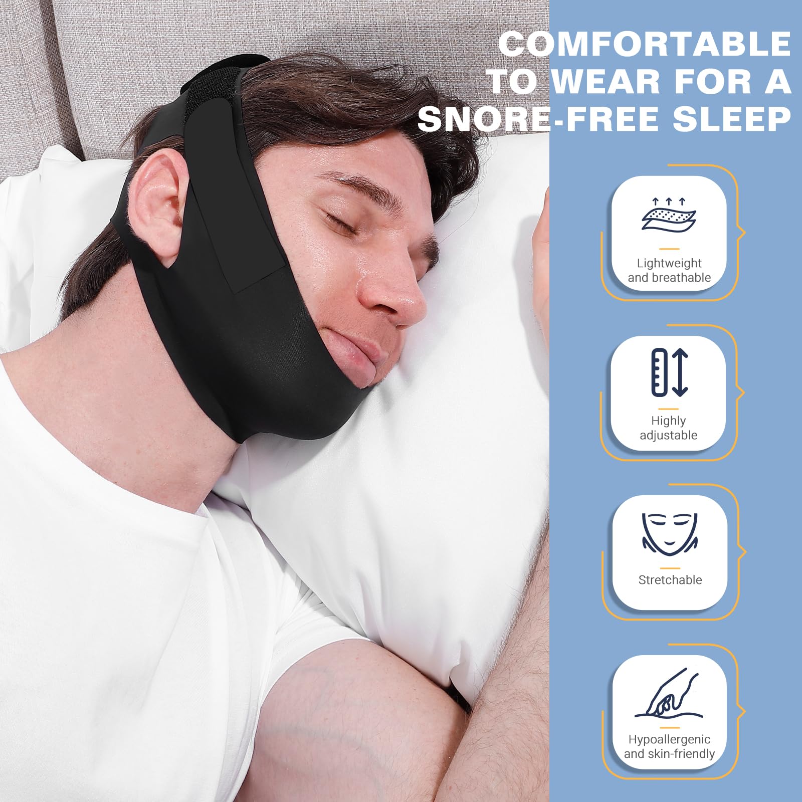 NOIKO chin-strap night-use supports comfortable posture for restful nights.