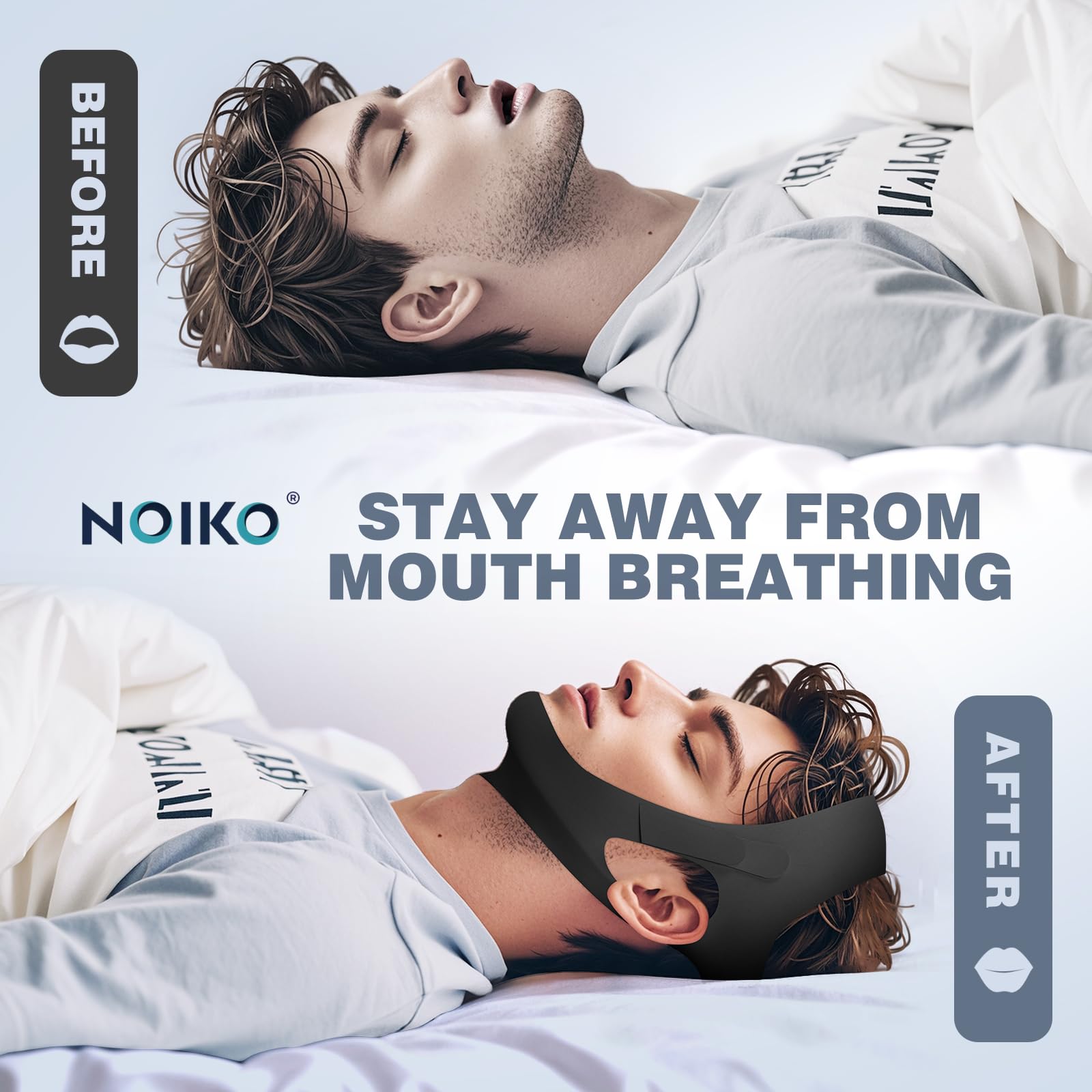 NOIKO chin-strap wrap-around-closure provides secure, adjustable fit with Velcro.