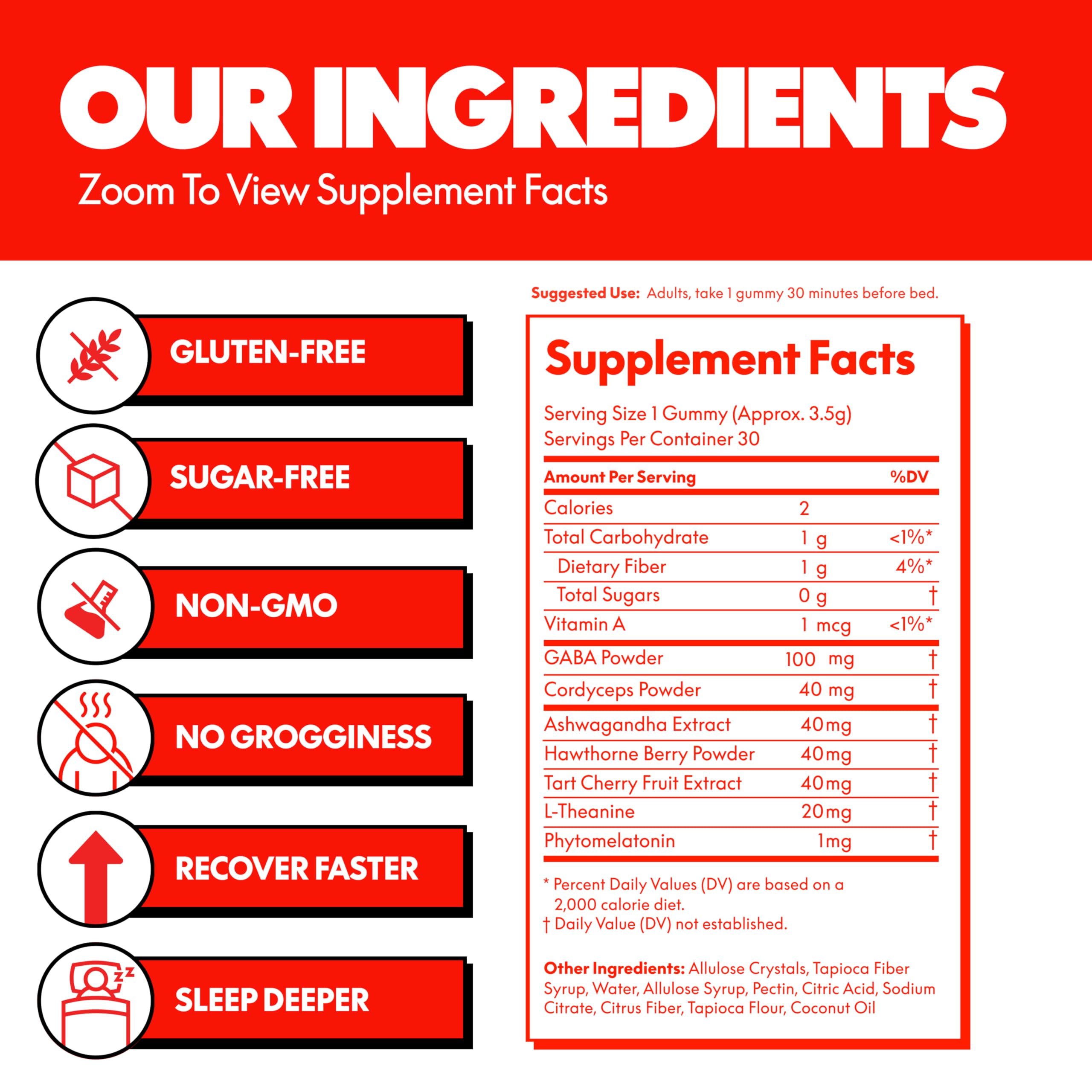 NOKT ingredients panel emphasizes non-GMO and corn syrup-free composition