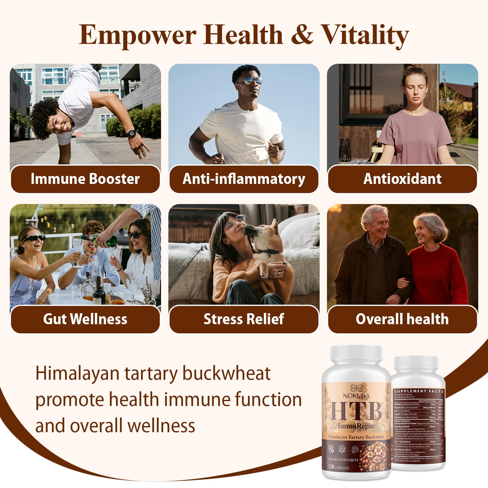 Nokuba Immune bottle pouring as you take a two-capsule daily serving.