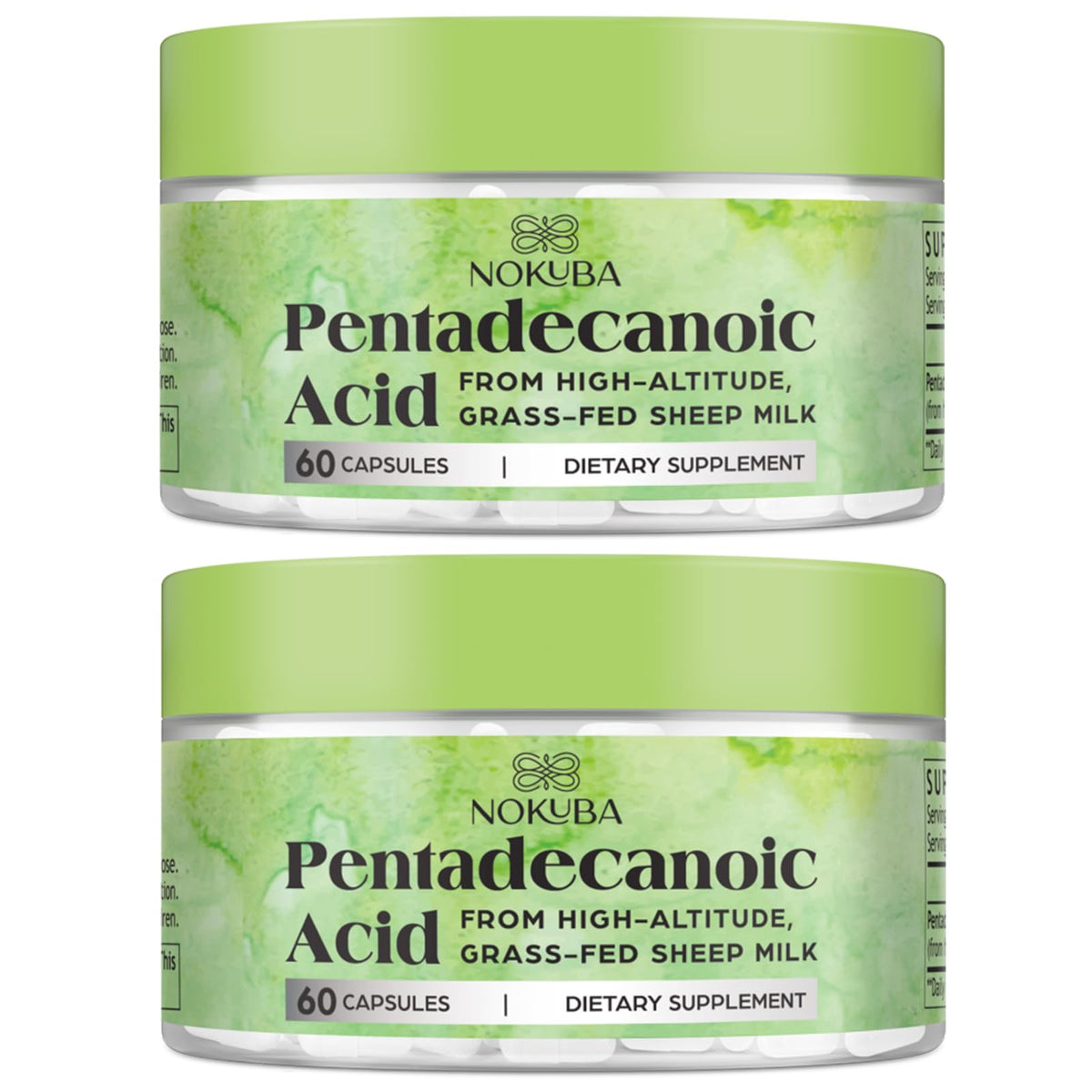 Nokuba Pentadecanoic Acid 300mg capsules for daily wellness.