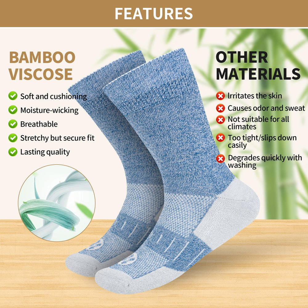 Nolunt diabetic socks deep blue feature thickened sole for added warmth.