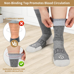 NOLUNT diabetic socks seamless toe close up reduces friction during walks.