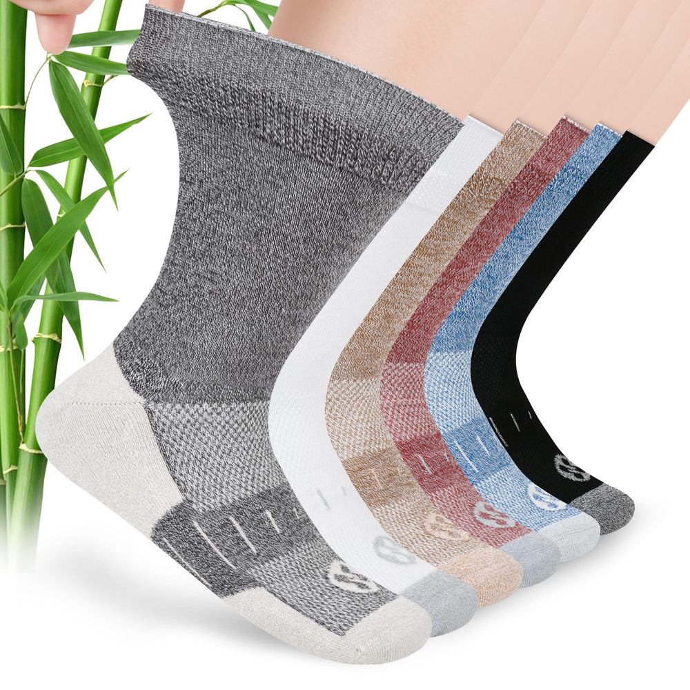 NOLUNT diabetic socks six color pack for all day comfort.