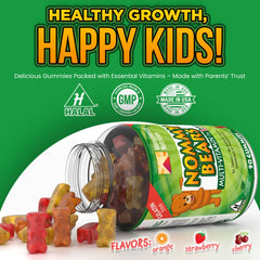 Nommy Bears orange-flavor gummy bear offers natural vitamin nutrition for active days.