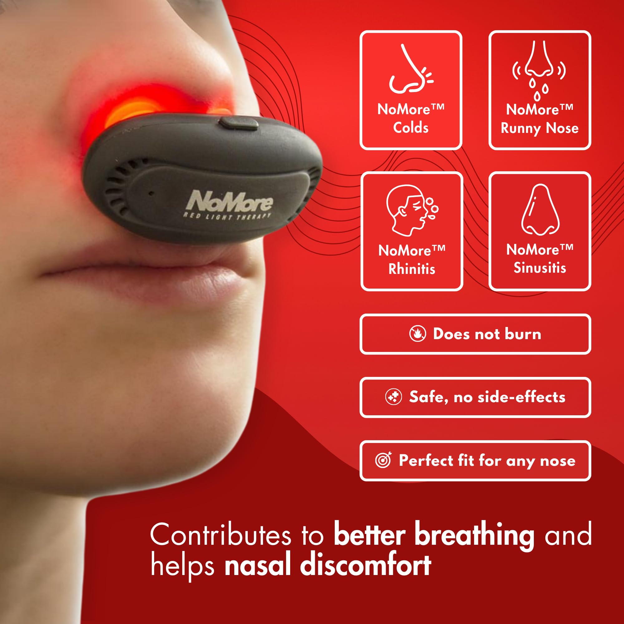 NoMore Original nose device compact travel-friendly design for on-the-go relief.