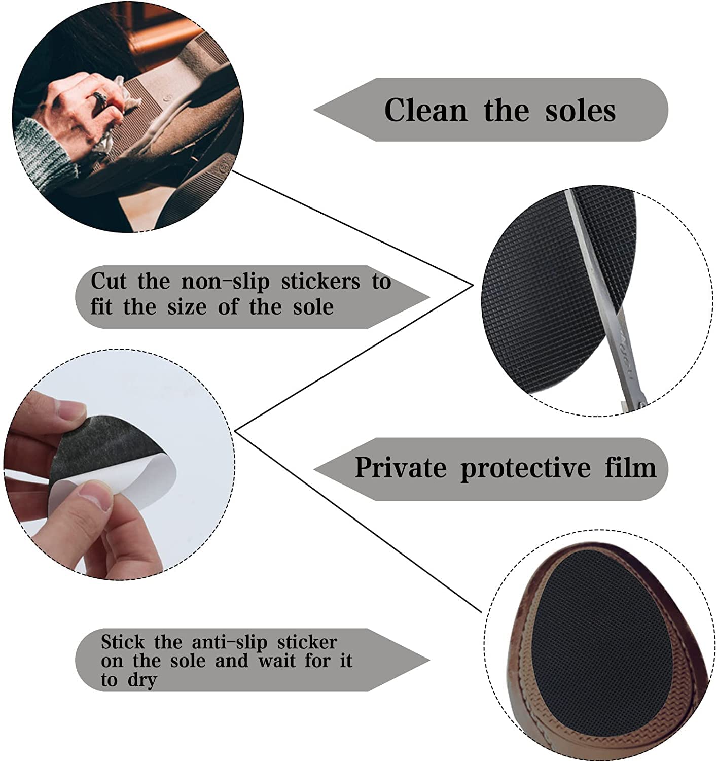 Three shapes and textured surfaces enhance grip on wet surfaces