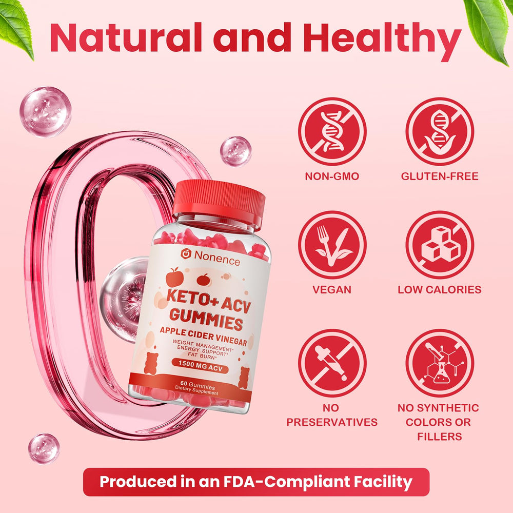 Nonencen gummies label highlights Vitamin B12 and B9 for daily wellness.